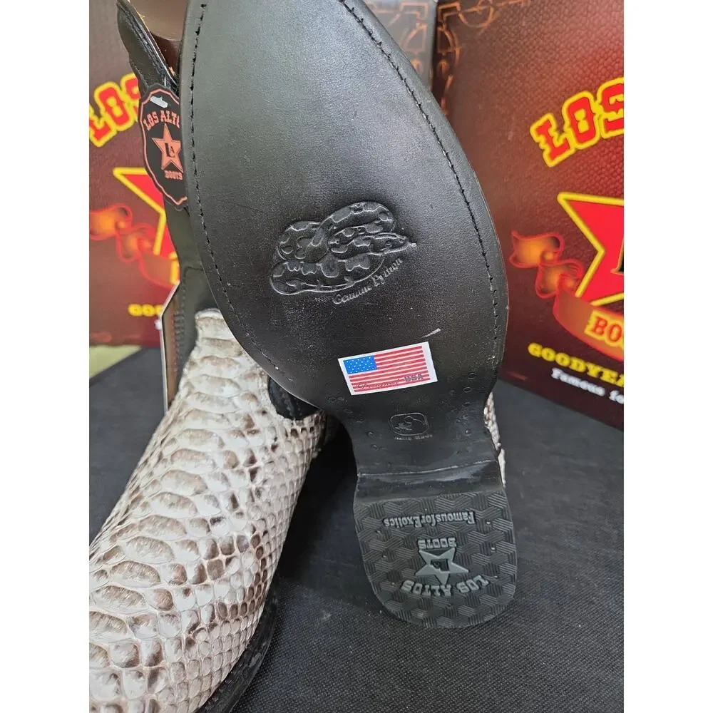 Los Altos Men’s Goodyear Roper Exotic Python Boot Western New With Box Size 10EE